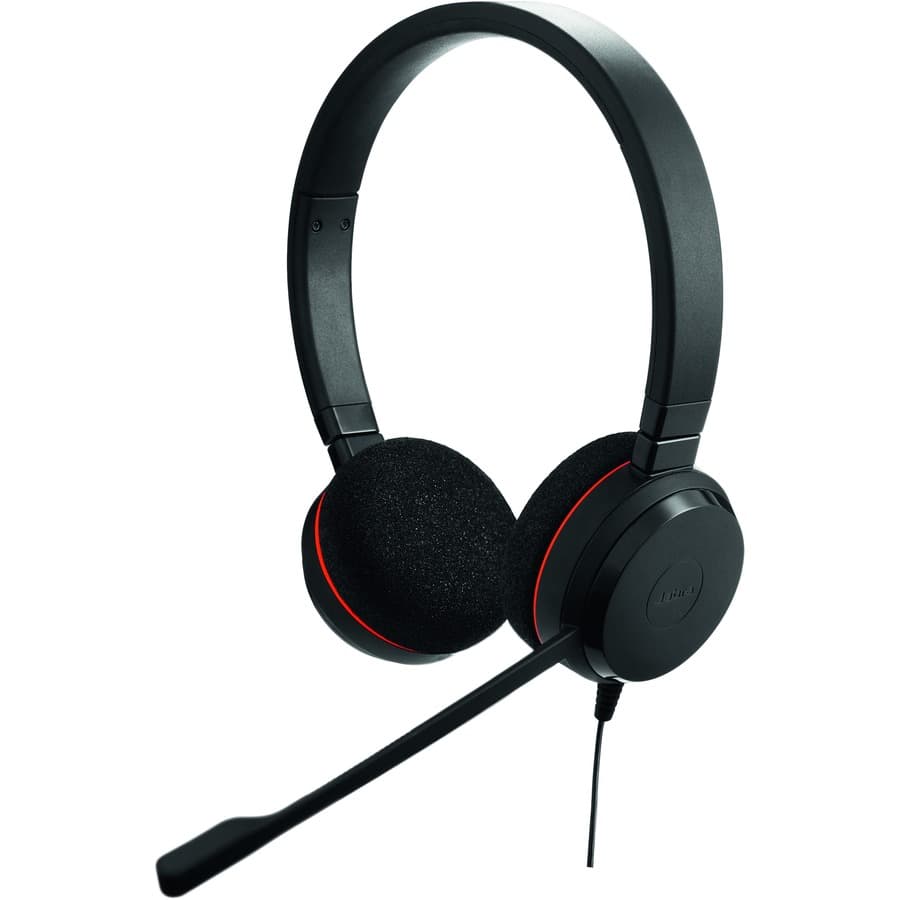 Jabra Evolve 20 MS Stereo wired USB headset with dual-ear on-ear design for Microsoft Skype for Business