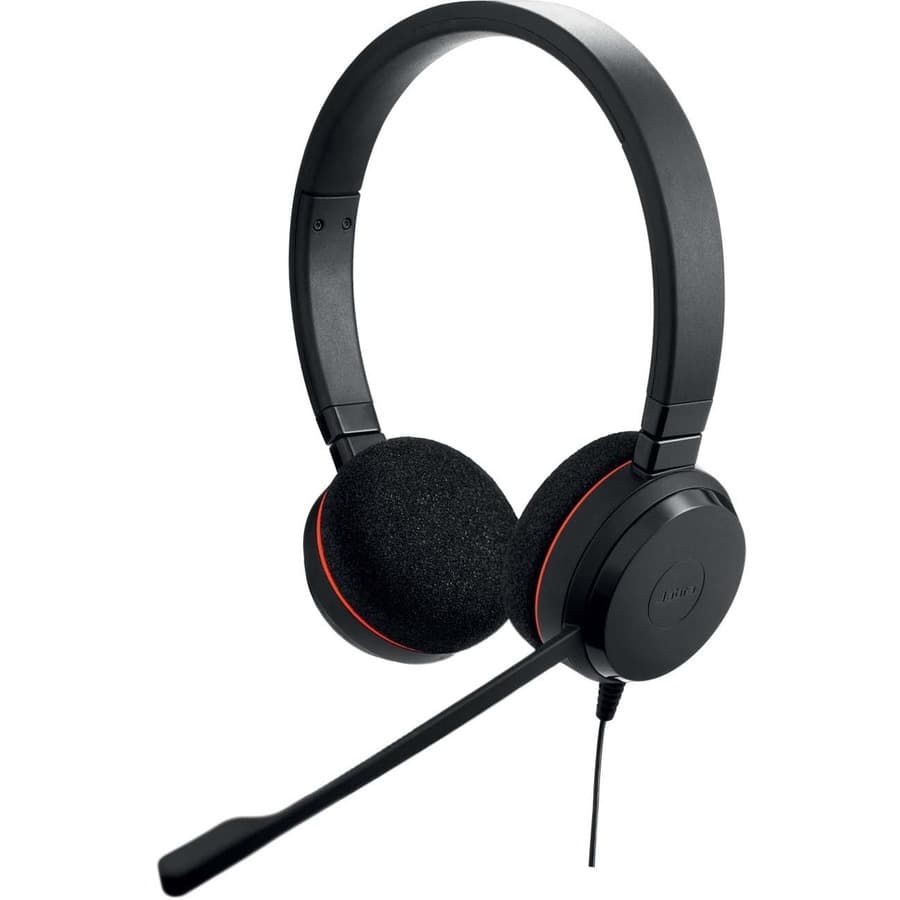 Jabra Evolve 20 Stereo MS USB-C wired business headset with USB-C connector and boom microphone