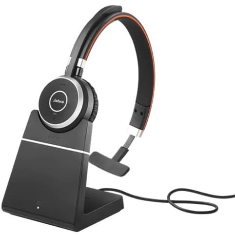 Jabra Evolve 65 SE Link380A UC mono wireless headset with stand, black