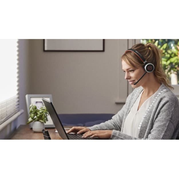 Jabra Evolve 65 SE Link380A MS stereo wireless headset with charging stand and boom microphone