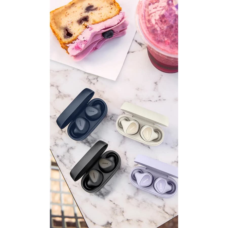 Jabra Elite 4 true wireless earbuds in lilac with compact in-ear design