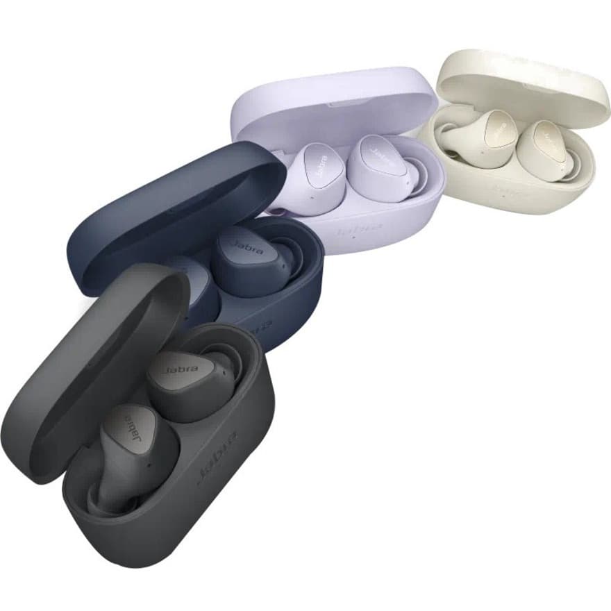 Jabra Elite 4 true wireless earbuds in lilac with compact in-ear design