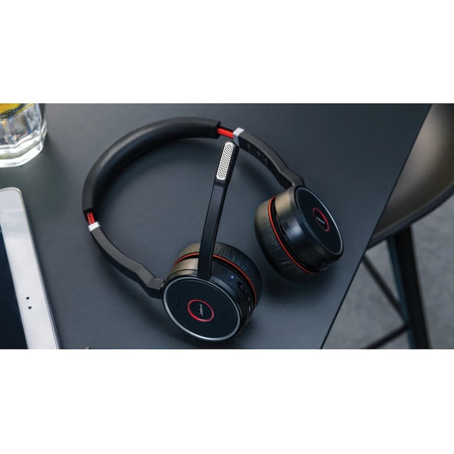Jabra Evolve 75 SE wireless stereo headset with Link 380A USB-A adapter for Microsoft Teams