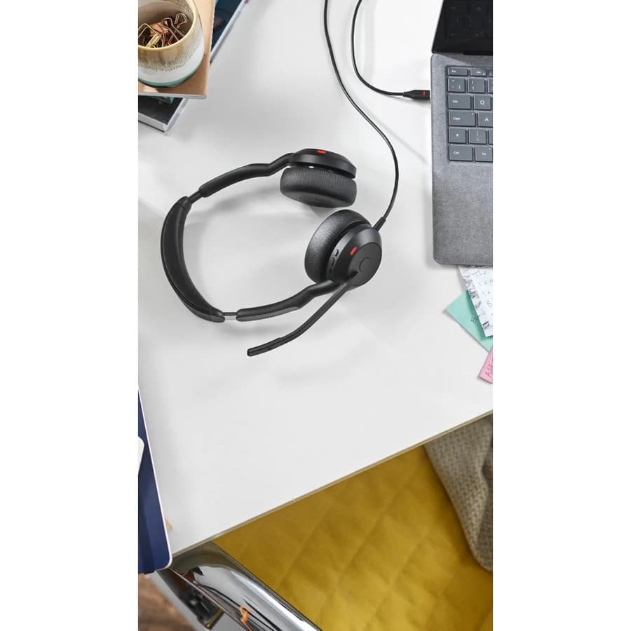 Jabra Evolve2 50 USB-A MS stereo on-ear business headset in black