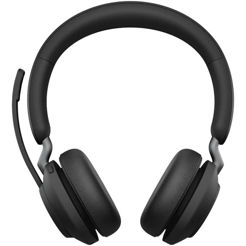 Jabra Evolve2 65 Link380C UC mono wireless headset in black with stand and over-the-head design