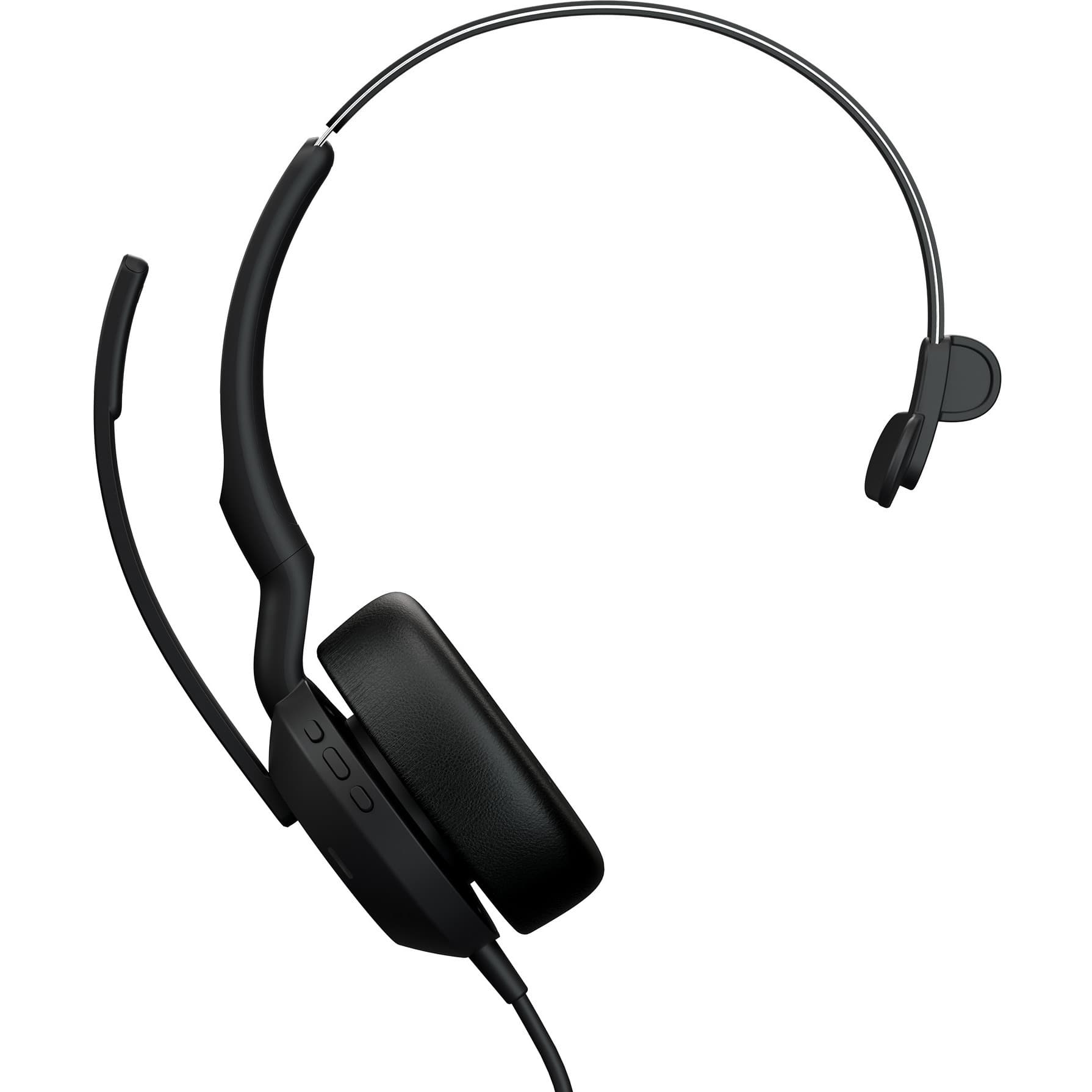Jabra Evolve2 50 USB-A UC mono headset with boom microphone, black
