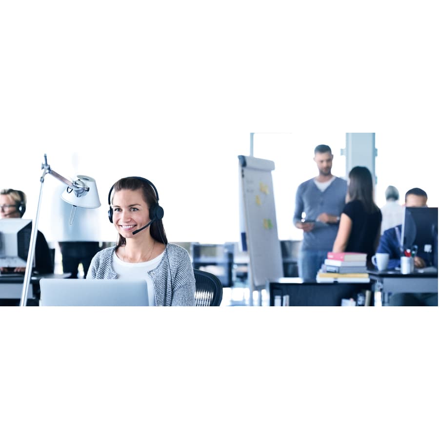 Jabra Evolve 20 MS Stereo wired USB headset with dual-ear on-ear design for Microsoft Skype for Business