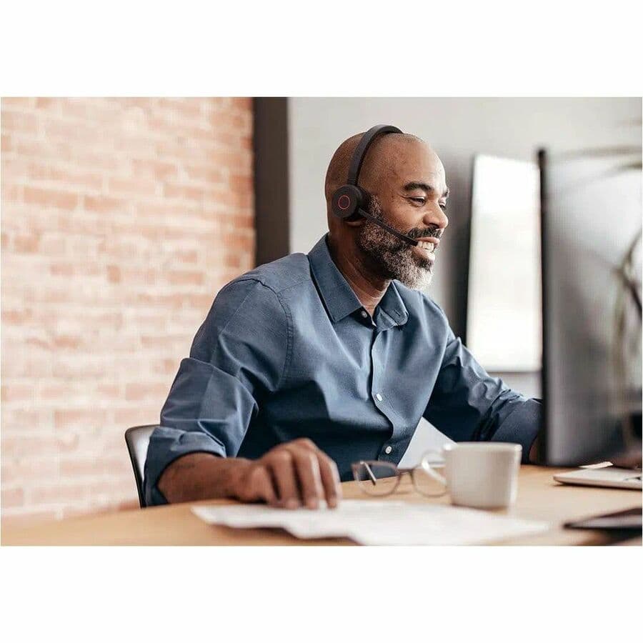 Jabra Evolve 65 TE UC mono wireless headset with charging stand