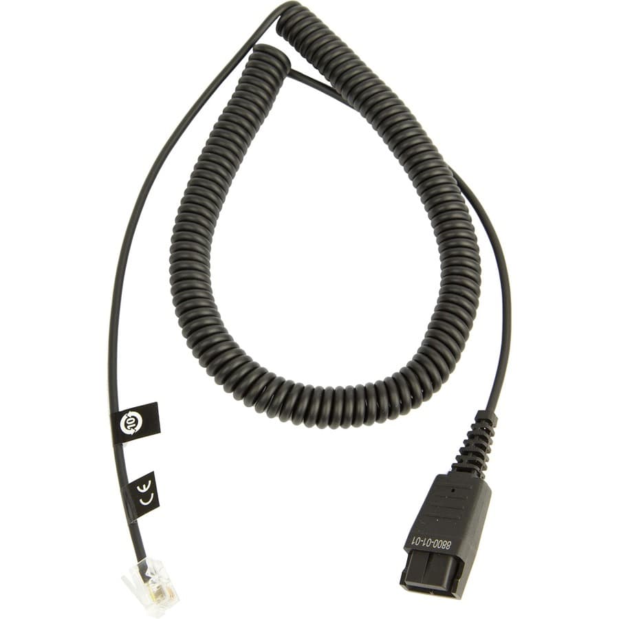 Jabra QD Coiled Mod Plug Cord 8800-01-01 | Phone Cable, Enterprise