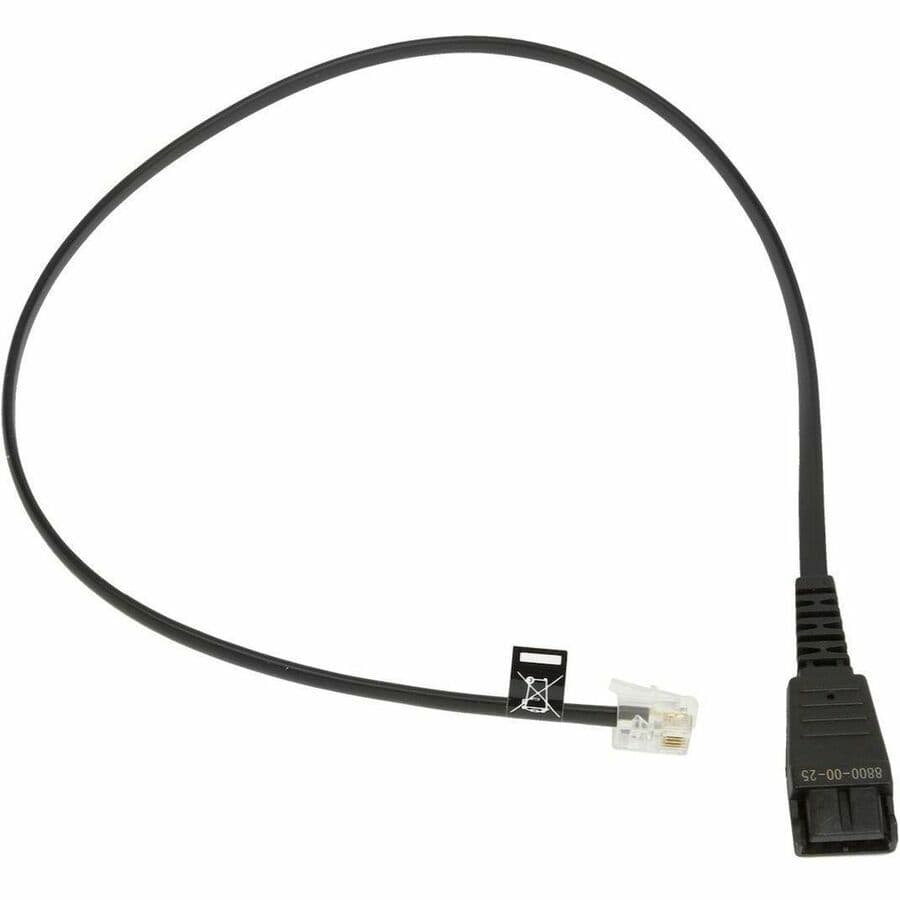 QD Cord, Straight, Mod Plug | Jabra 8800-00-25, Enterprise Cable