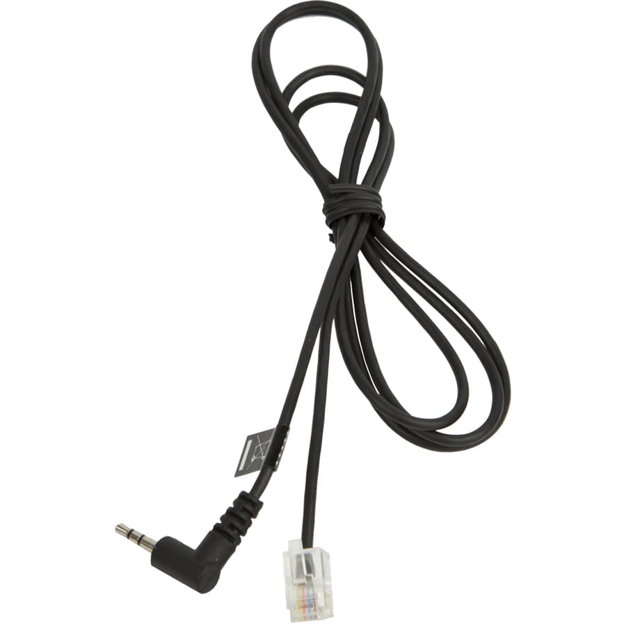 Jabra 8800-00-75 black RJ-10 to 2.5 mm headset adapter cord for Panasonic desk phones