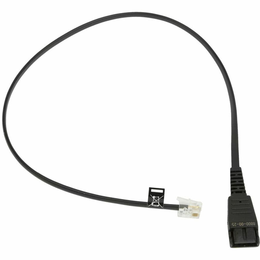 Jabra 8800-00-25 straight QD cord with modular plug for headset connectivity