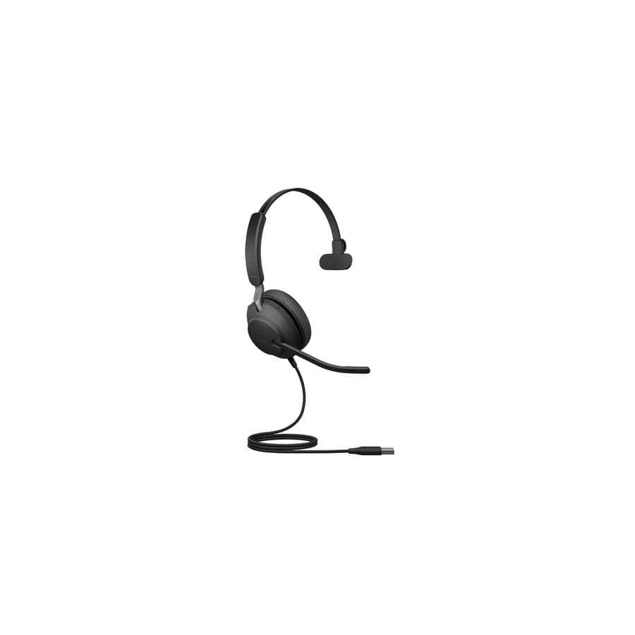 Jabra Evolve2 40 USB-A MS mono wired headset with boom microphone in black