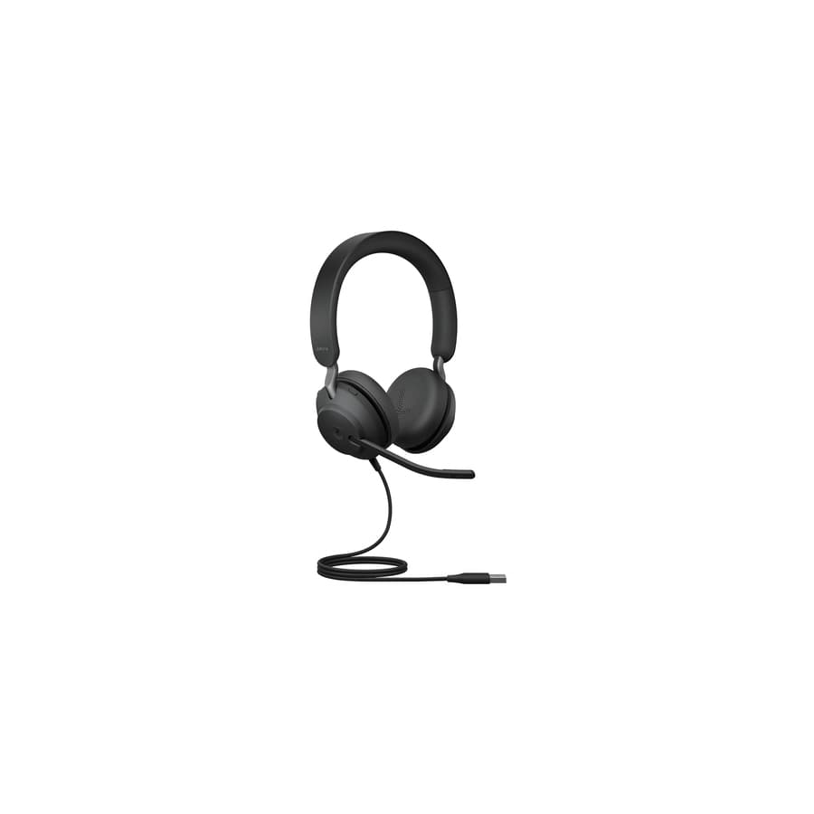Jabra Evolve2 40 USB-A MS stereo wired headset with boom microphone in black