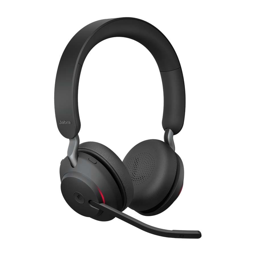 Jabra Evolve2 65 Link380c MS stereo wireless headset in black with over-the-head binaural design