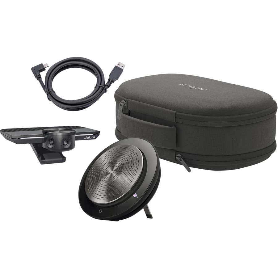 Jabra PanaCast Meet Anywhere kit with PanaCast+, Speak 750UC, 1 m cable, and carry case
