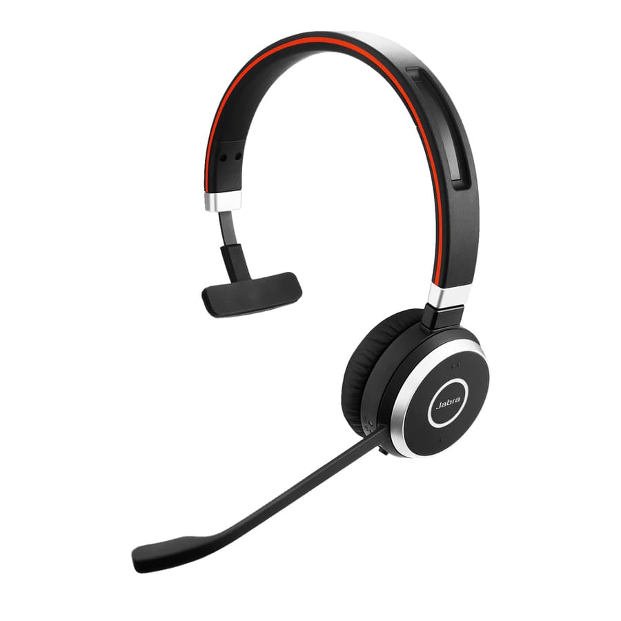 Jabra Evolve 65 SE wireless mono business headset with charging stand and USB adapter