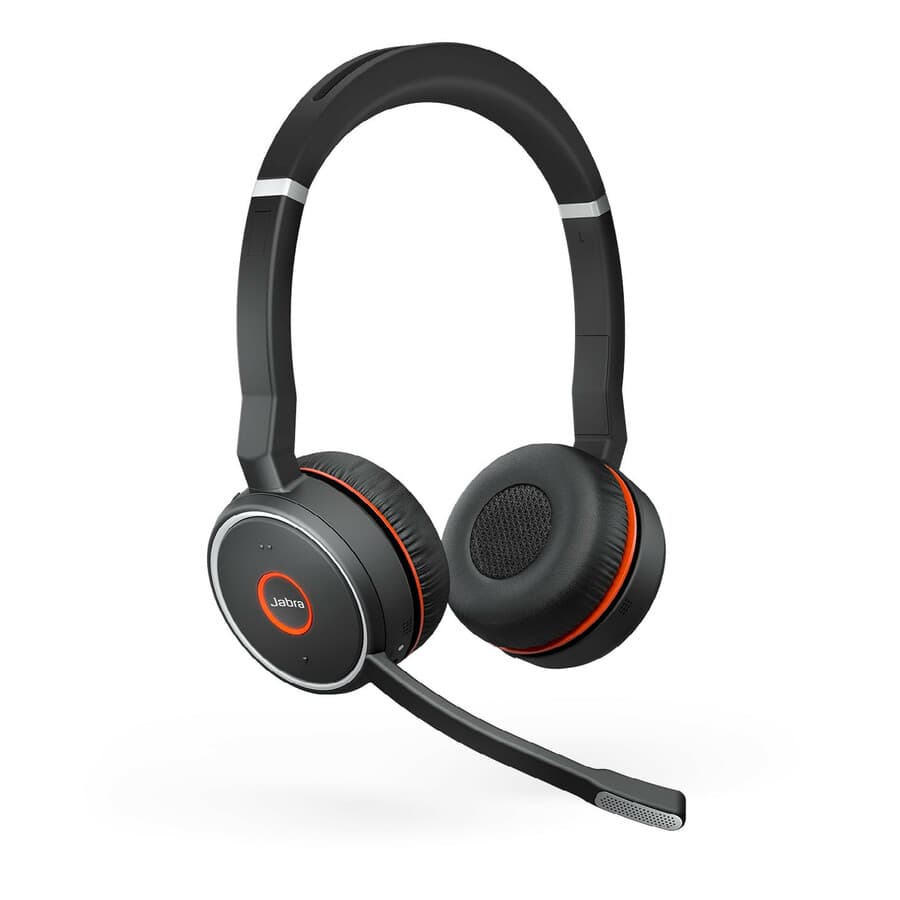 Jabra Evolve 75 SE Link380A UC stereo wireless headset with boom microphone and USB adapter
