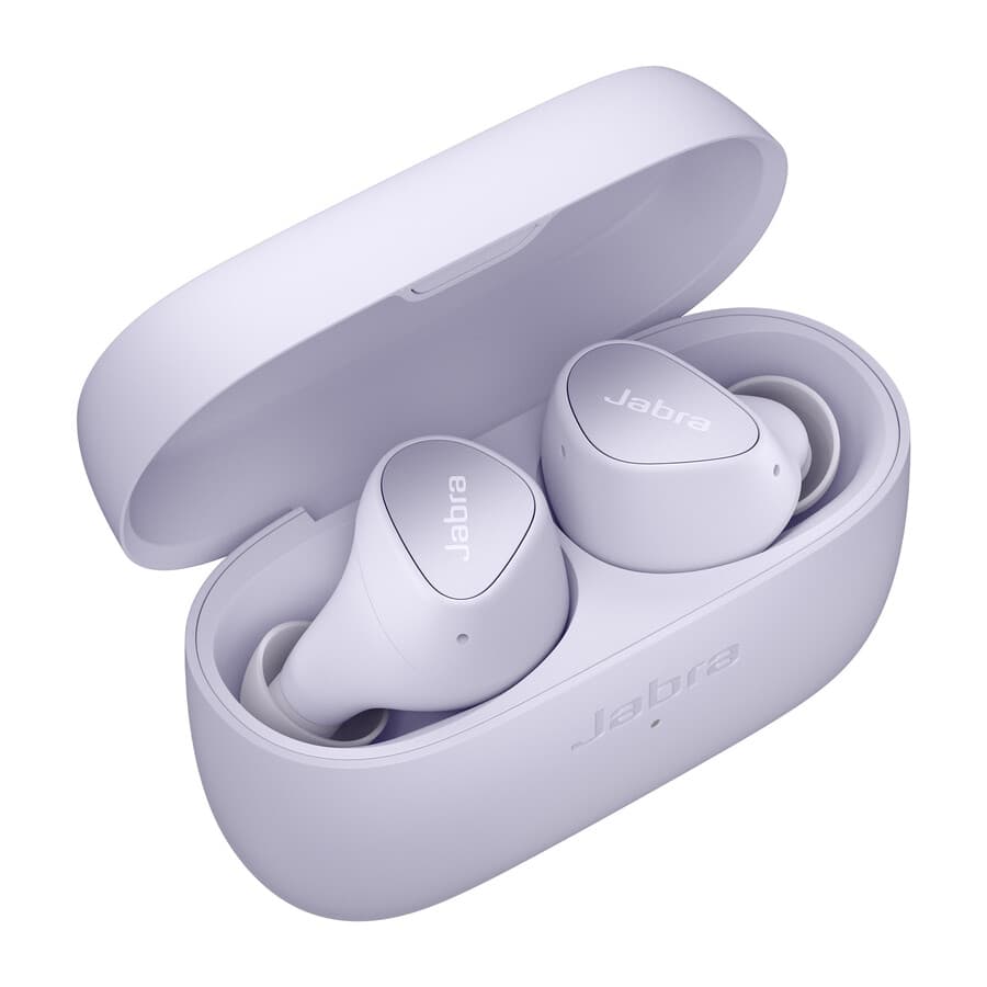 Jabra Elite 4 true wireless earbuds in lilac with compact in-ear design