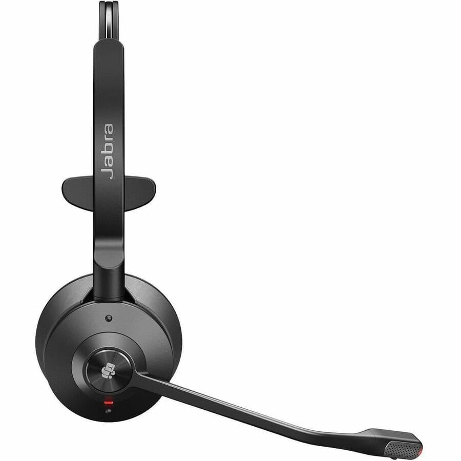 Jabra Engage 55 mono wireless headset with USB-A connector and boom microphone in black