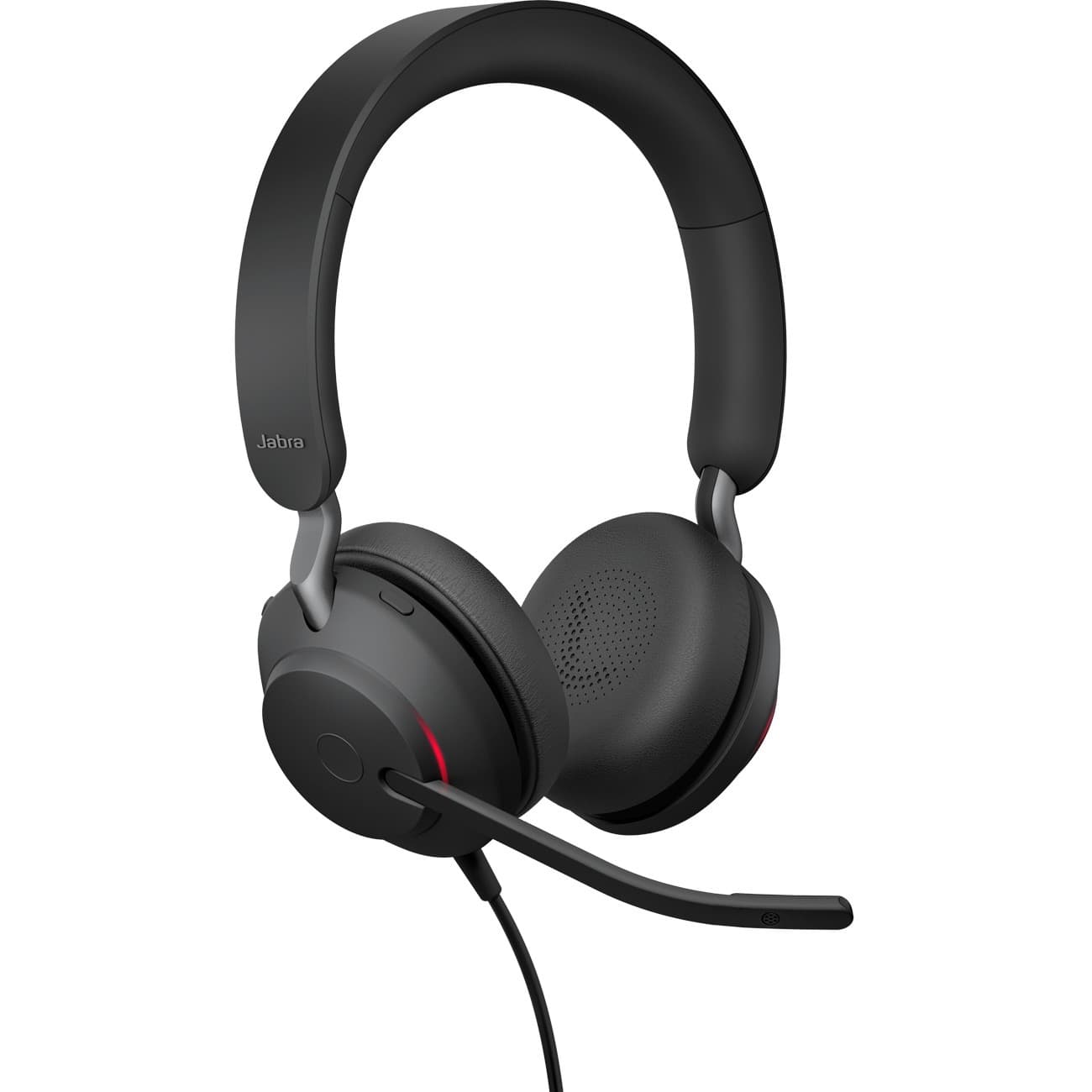 Jabra Evolve2 40 USB-A MS stereo wired headset with boom microphone in black