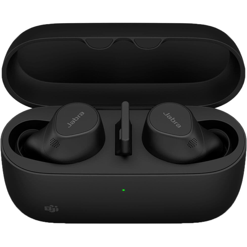 Jabra Evolve2 Buds USB-A MS wireless earbuds with USB-A adapter and boom microphone