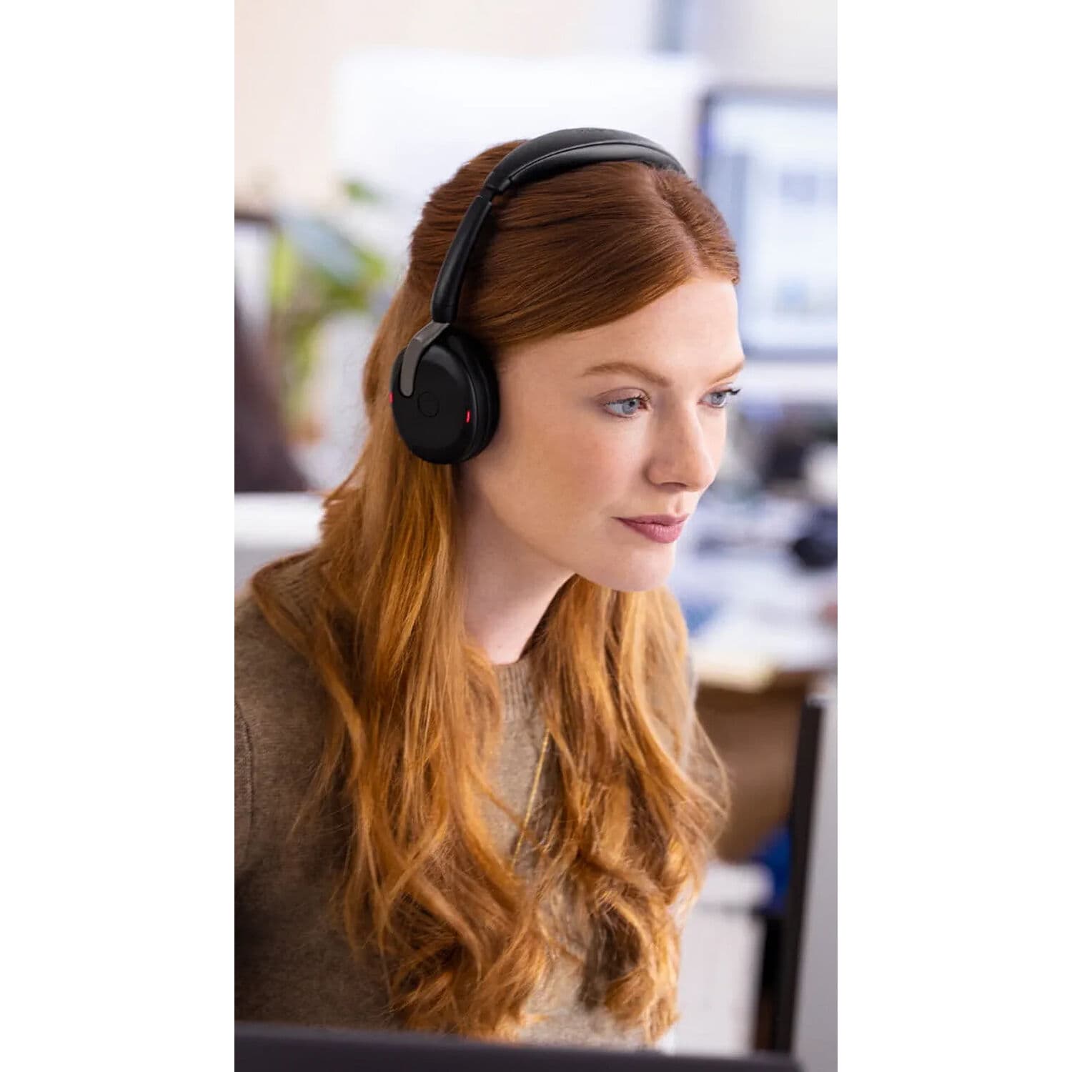 Jabra Evolve2 65 Flex Link380c wireless UC stereo headset with foldable design and USB-C adapter