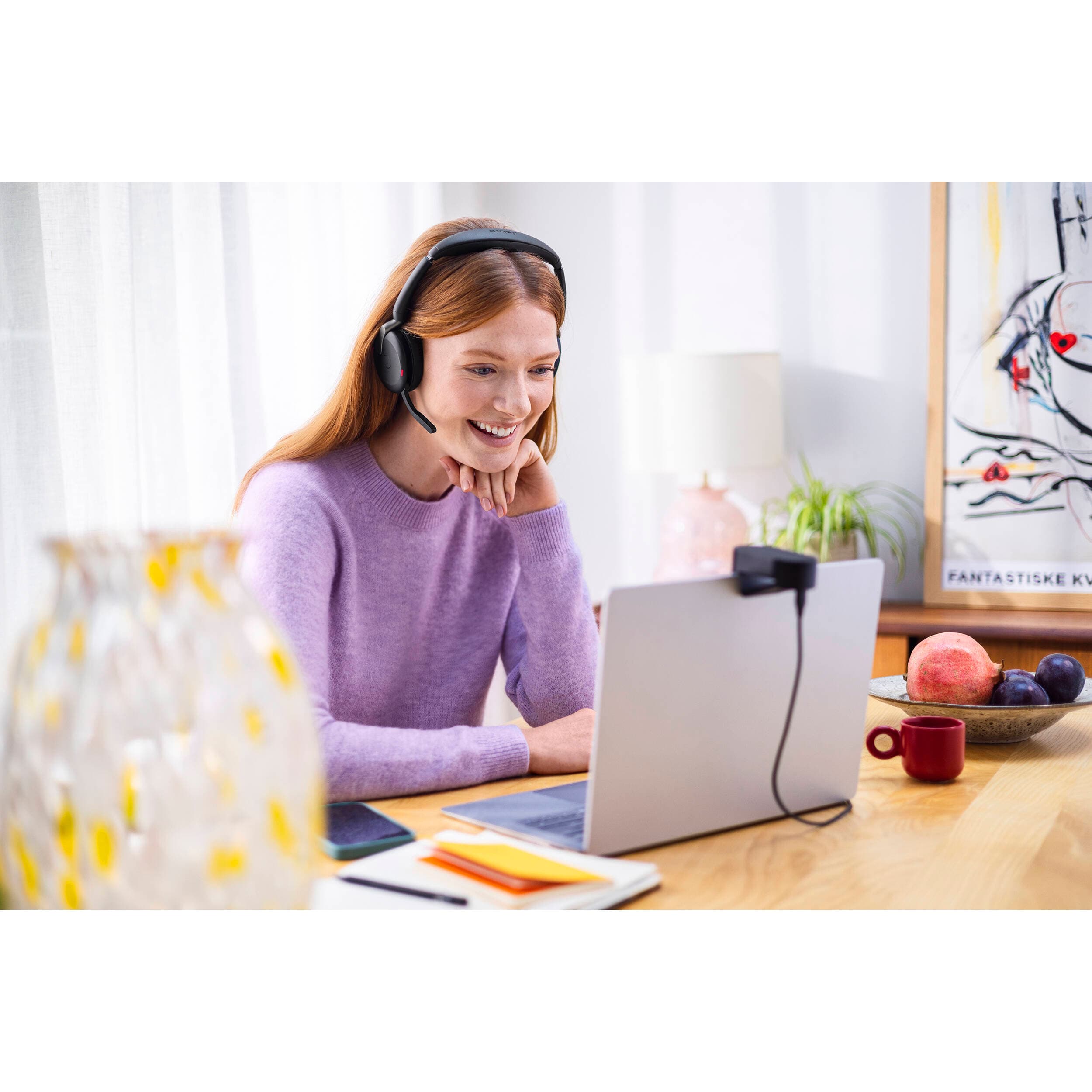 Jabra Evolve2 65 Flex UC stereo wireless headset with foldable over-the-head design