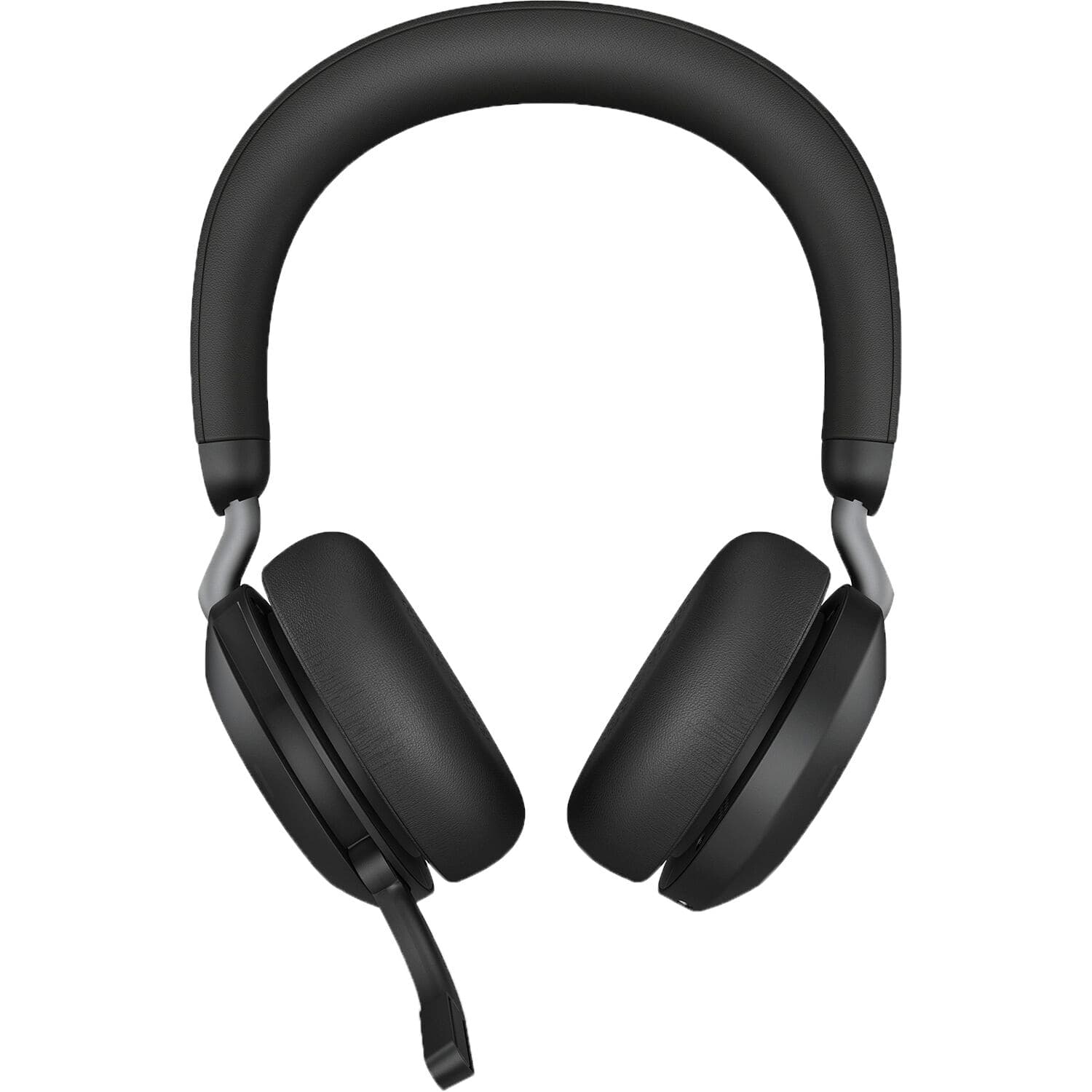 Jabra Evolve2 75 wireless stereo headset in black with USB-C and desk stand
