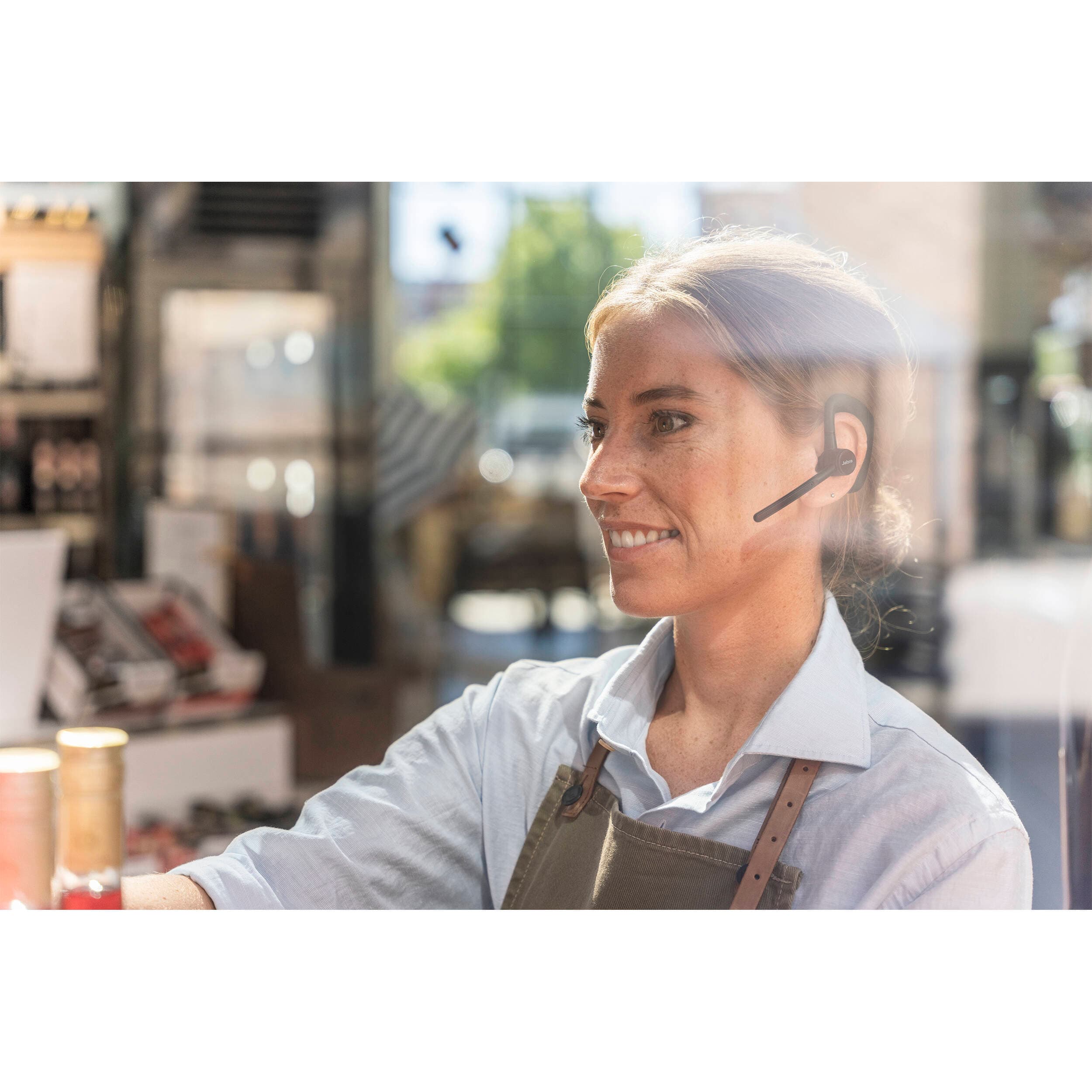 Jabra Perform 45 mono wireless business headset with single-ear design and boom microphone