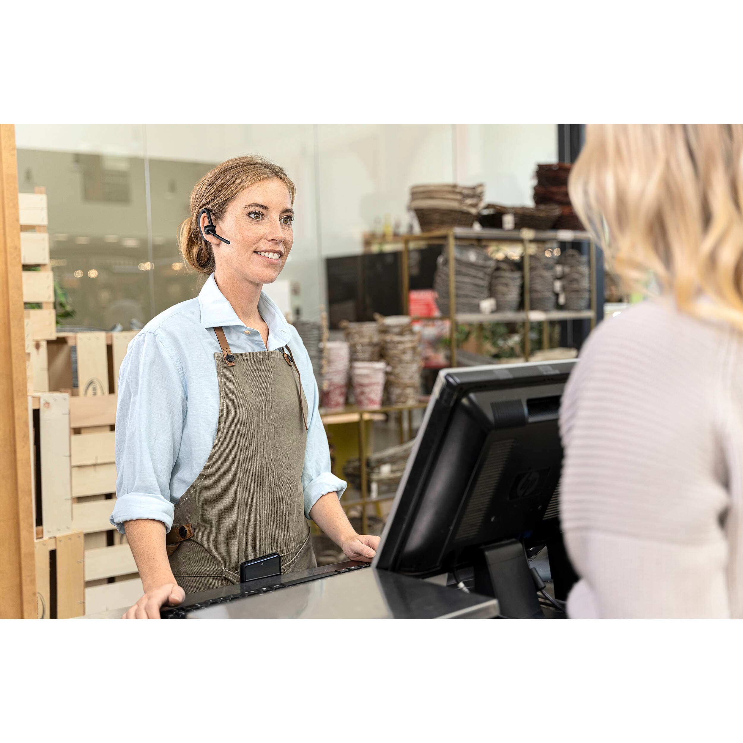 Jabra Perform 45 mono wireless business headset with single-ear design and boom microphone