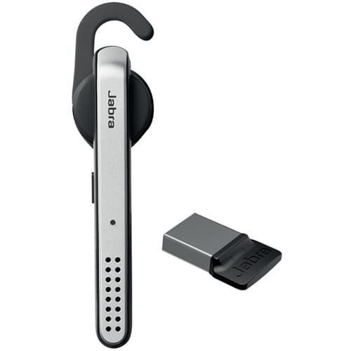 Jabra Stealth UC Bluetooth mono earbud headset in silver