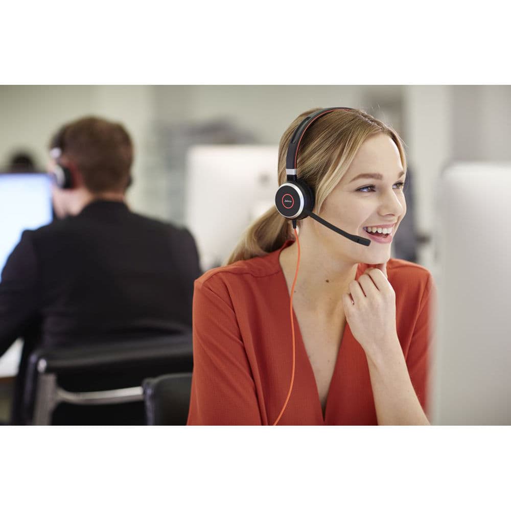Jabra Evolve 40 wired stereo headset with boom microphone and USB connection