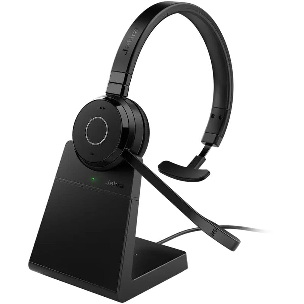 Jabra Evolve 65 TE mono wireless headset with stand for notebook calling