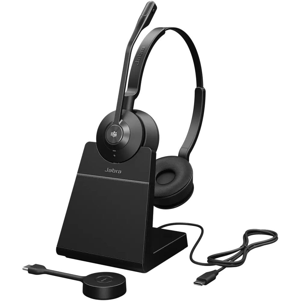 Jabra Engage 55 SE stereo wireless headset with Link 400c and stand for Microsoft Teams